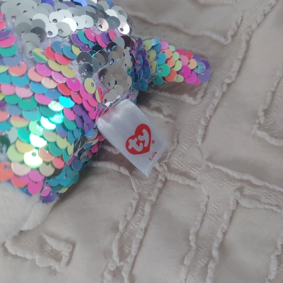Ty Beanie Boo “Lola” Sequin Llama Plush – Colorful Sparkly Stuffed Animal - Picture 3 of 9